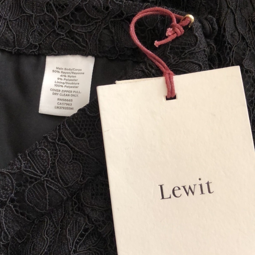 LEWIT Women's Black Lace Midi Skirt Size 6 $349 - Picture 13 of 13